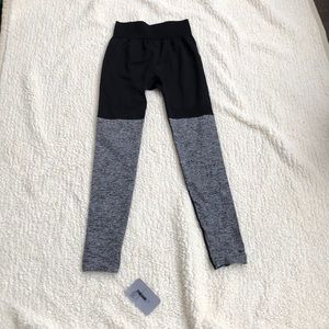 NWT Gymshark leggings, grey & black, size small